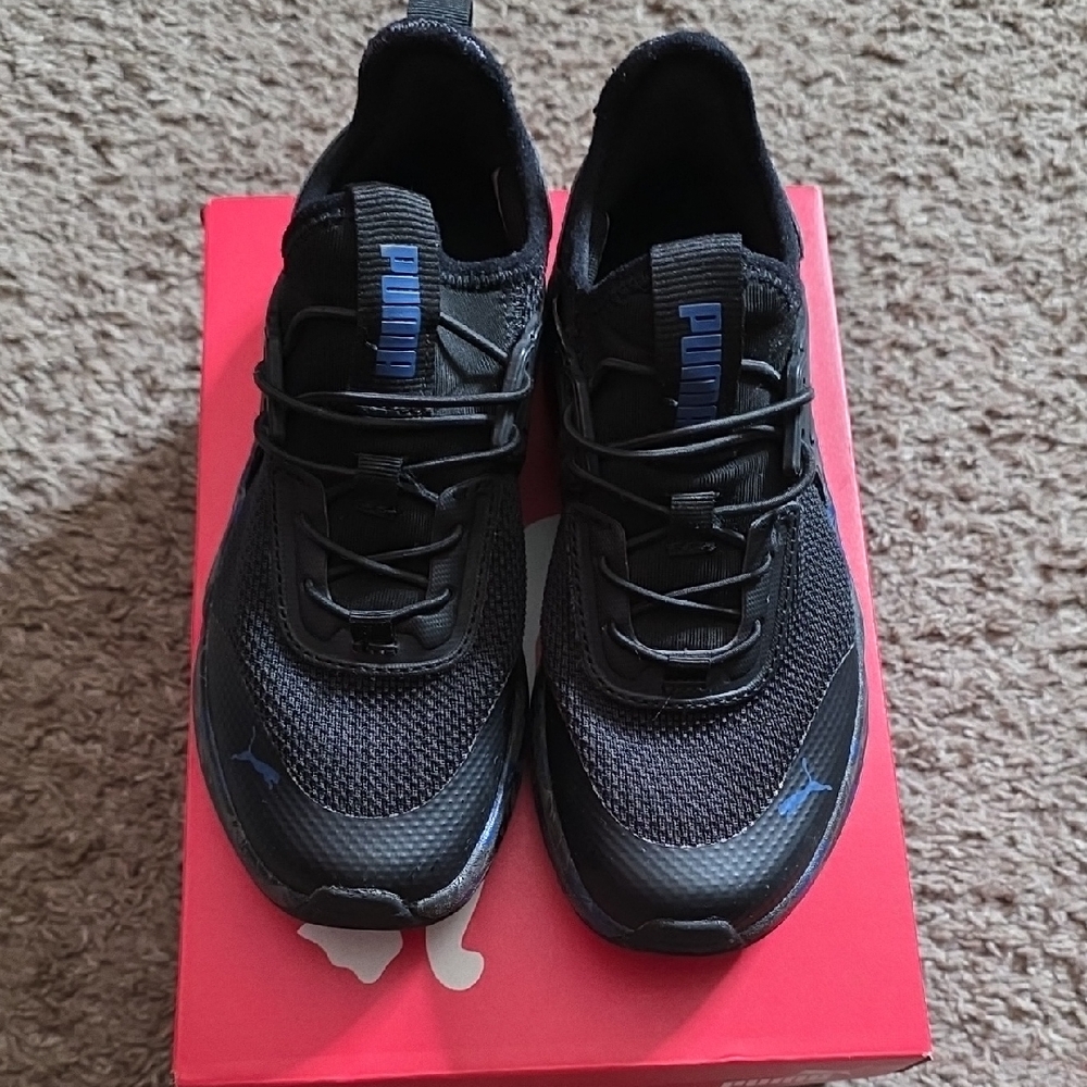 Puma Black Sneakers with Blue Highlights